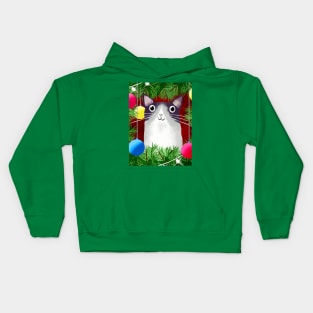 The Cat and the Christmas Tree Kids Hoodie